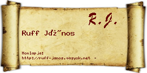 Ruff János névjegykártya
